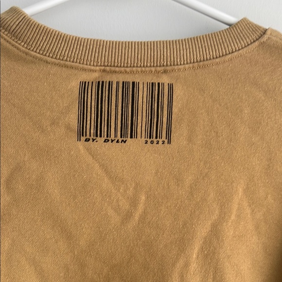 Women's Tan Cropped Sweatshirt - Picture 4 of 4